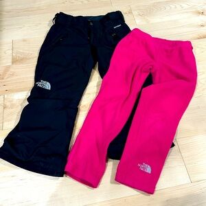 Kids North Face Snow Pants with removable fleece pants - size 6